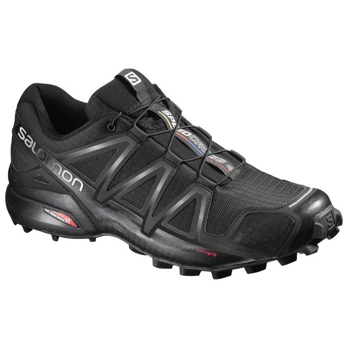 Salomon Singapore Mens Trail Running Shoes - SPEEDCROSS 4 Black | 76481-HEKY